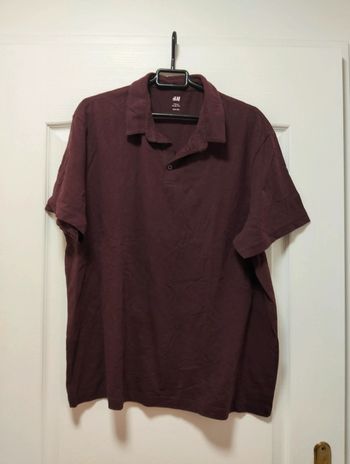 Polo t-shirt bordeaux slim fit H&M XXL