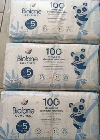 3 paquets de couches biolane taille 5