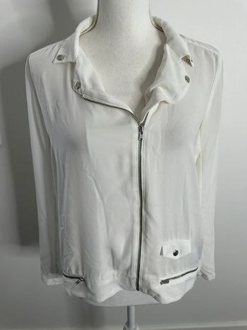 Chemisier perfecto blanc et argenté The Kooples T36 S