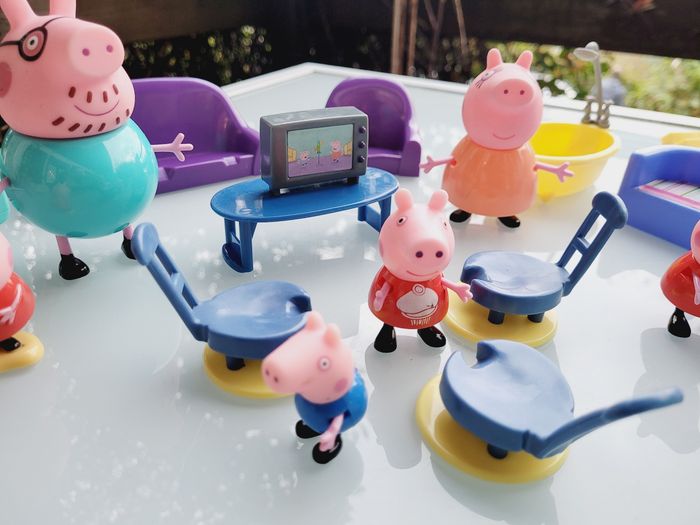 Lot Peppa Pig : divers mobilier + 9 personnages - photo numéro 3