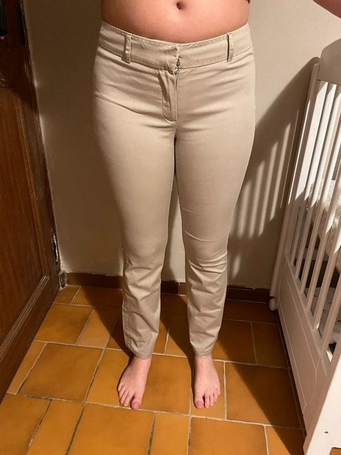 pantalon beige camaieu