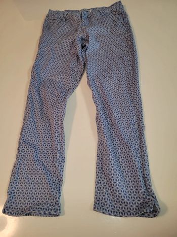 Pantacourt skinny okaidi 14 ans tbe bleu blanc