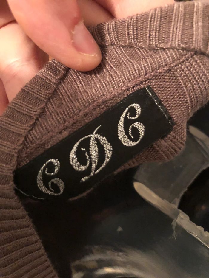 Tunique cintrée avec gilet intégré noir blanc marron cdc - photo numéro 3
