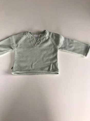 Pull bébé fille vert clair 6 mois