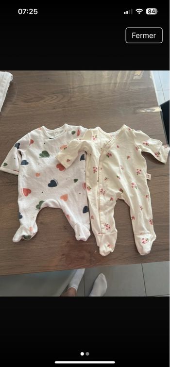 Lot 2 pyjamas 1 mois