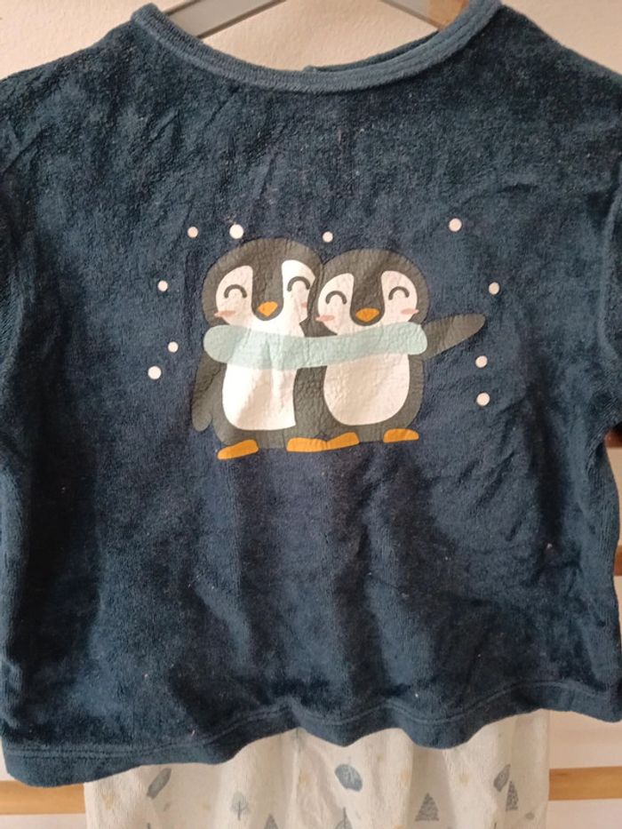 Pyjamas 2 pièces mes petit cailloux pingouin - photo numéro 2