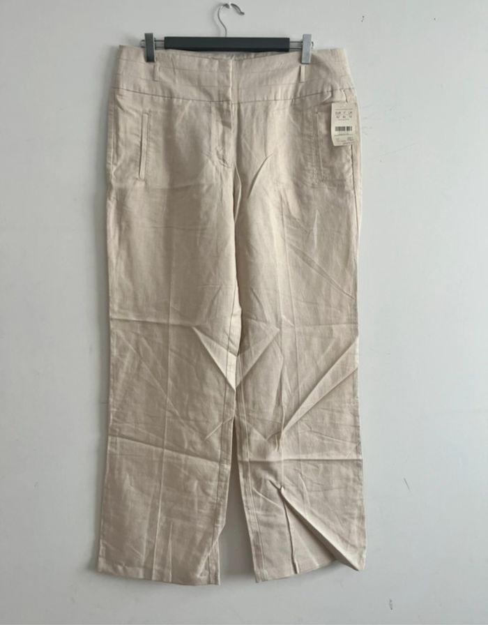 Pantalon Camaïeu  lin/coton femme taille 42 - photo numéro 2