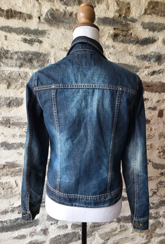 Veste en jean bleue foncée Kiabi Taille S ou 34 36 - photo numéro 6
