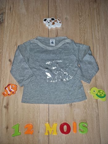 T-shirt manche longue garçon 12 mois Petit Bateau