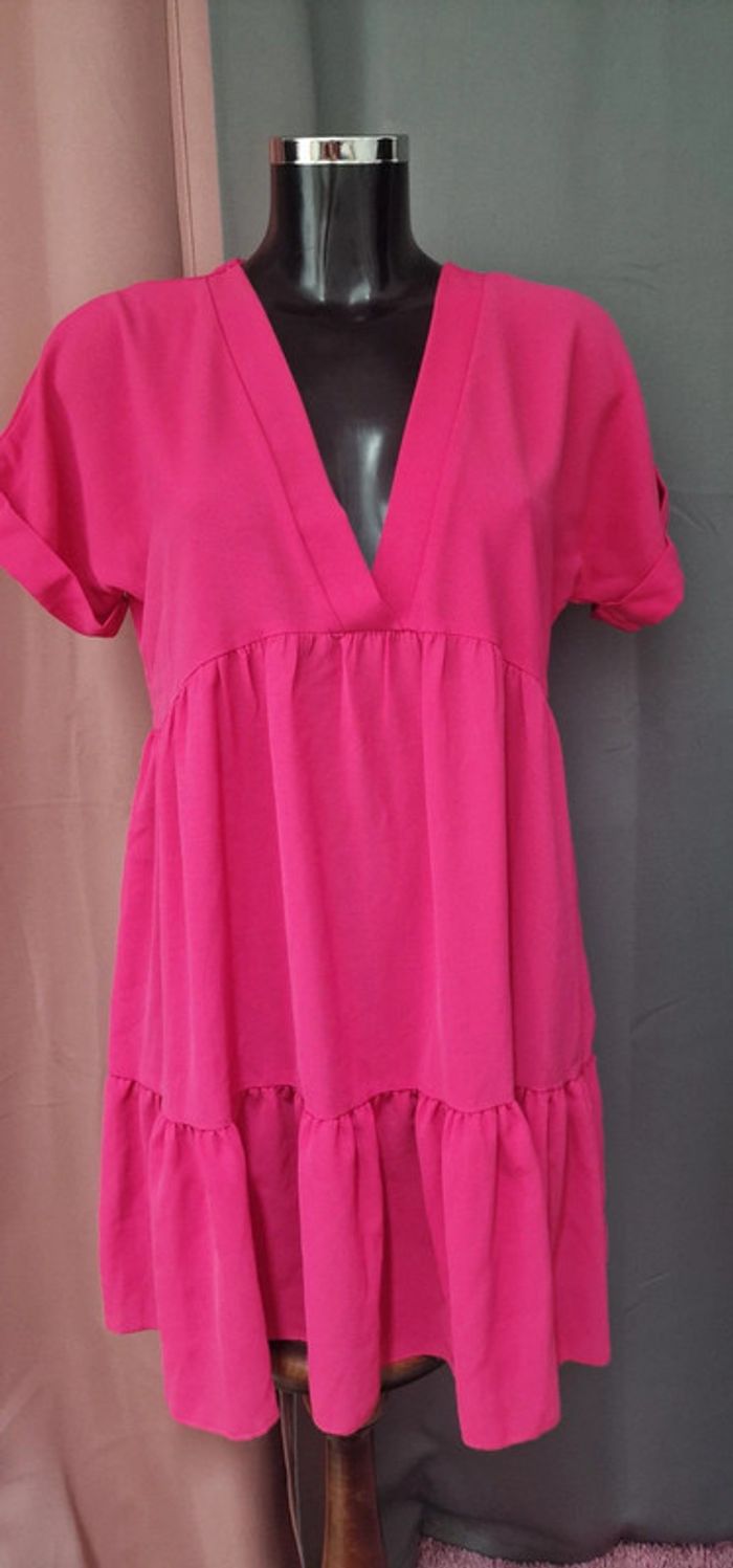 Robe rose manches courtes