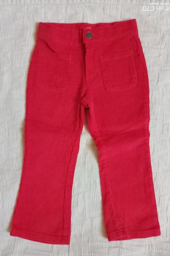Tissaia pantalon velours rouge 3 ans
