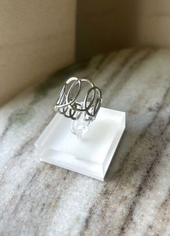 Bague en acier inoxydable argentée ajustable 