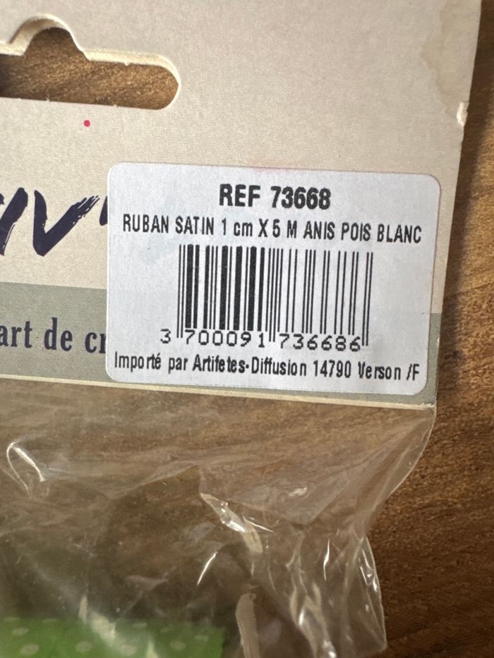 Lot de 5 bobines ruban vert à pois blanc - photo numéro 3