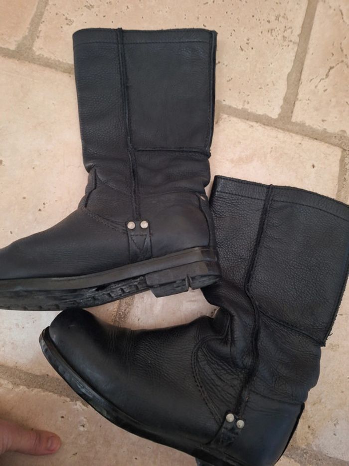 Bottes palladium en cuir grainé - photo numéro 2