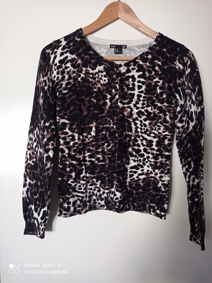 Gilet femme imprimé léopard, H&M, taille XS (34)