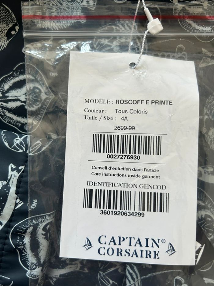 Imperméable  coupe vent captain corsaire imprimé poisson et homard neuf 4 ans veste de pluie mixte - photo numéro 10