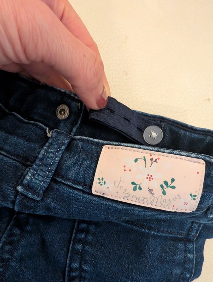 Jean Sergent major hiver bleu marine doublé polaire 2 ans 86 cm neuf - photo numéro 4