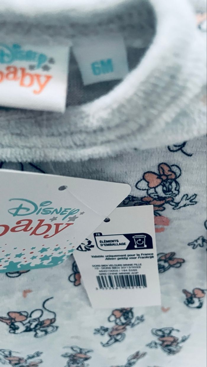 Pyjama gris Minnie 6 mois - photo numéro 3