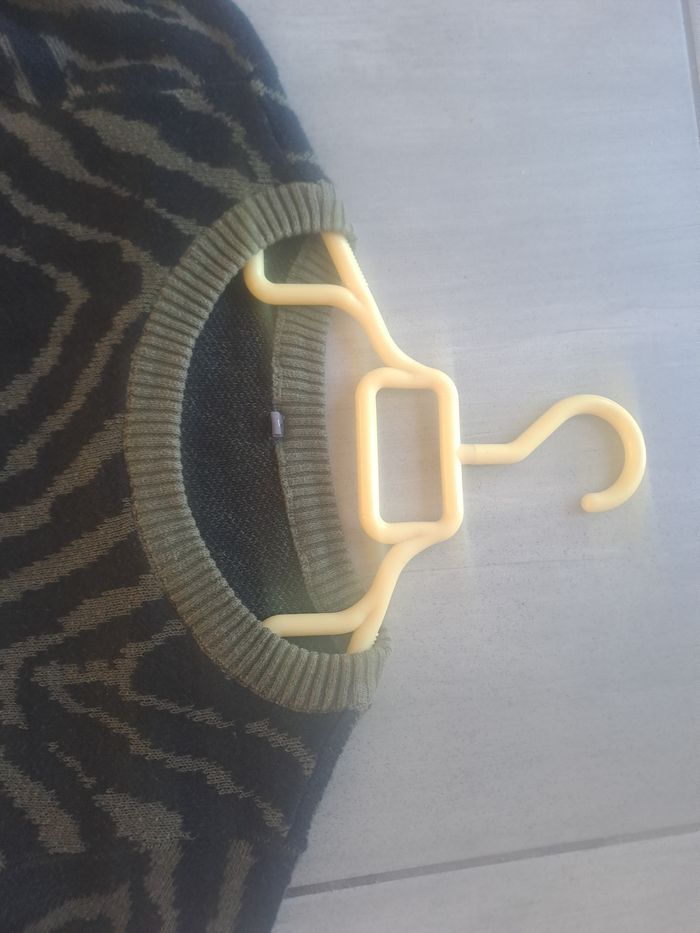 Robe pull zébré kaki noir Taille S - photo numéro 4