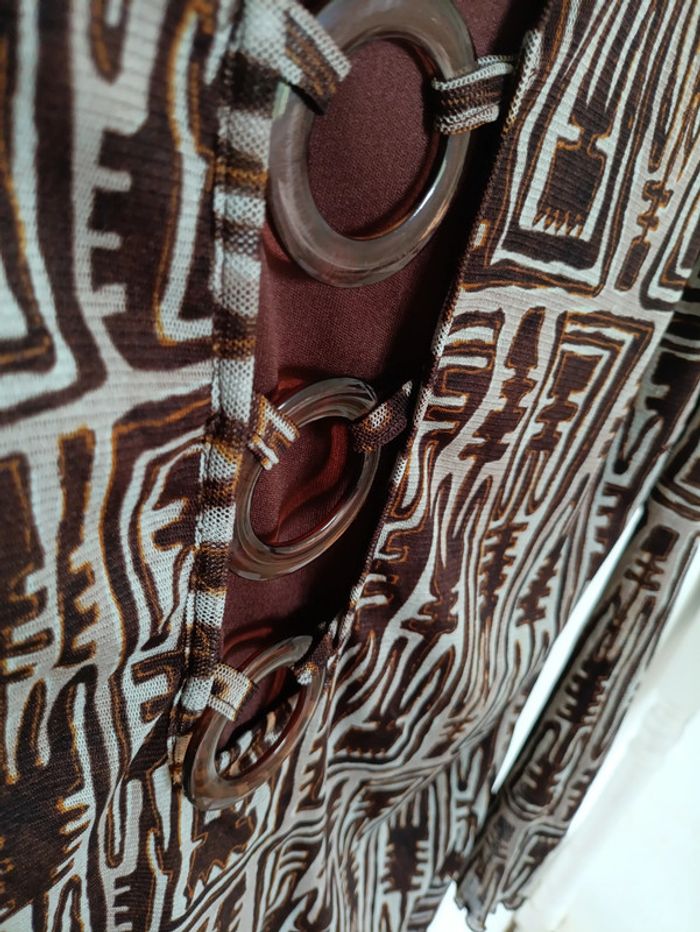 Haut fluide à motif tribal – Fiorella di Verdi  vintage 70s old school - photo numéro 2