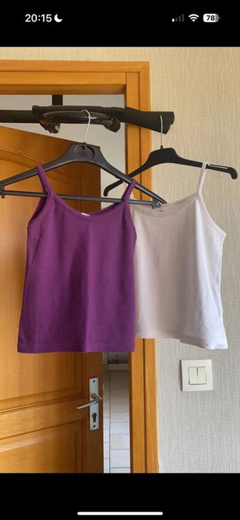 Lot de débardeurs 6 ans blanc et violet