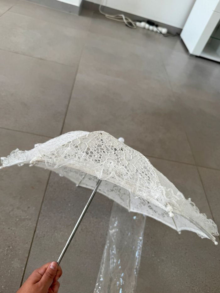 Petit parapluie blanc, neuf, 44cm longueur - photo numéro 4