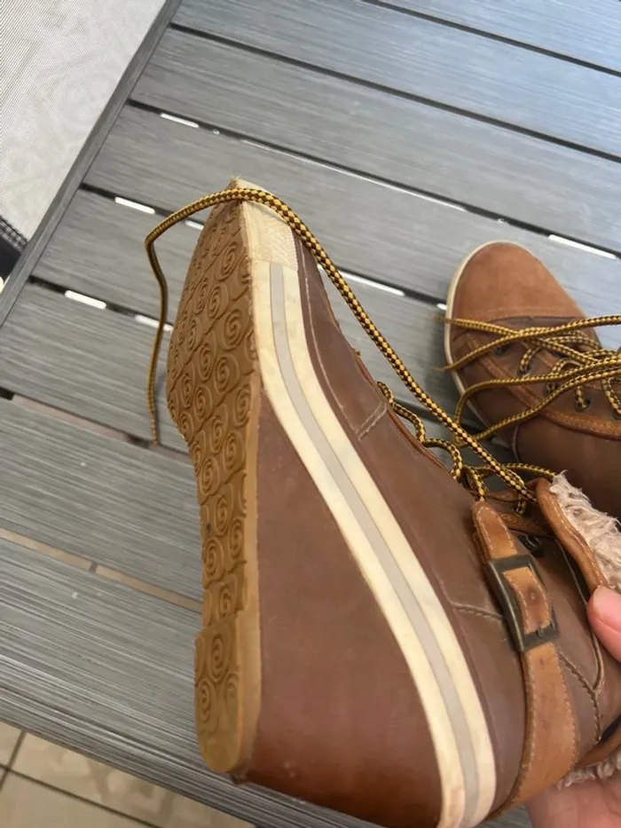 Bottines compensées marron - photo numéro 5
