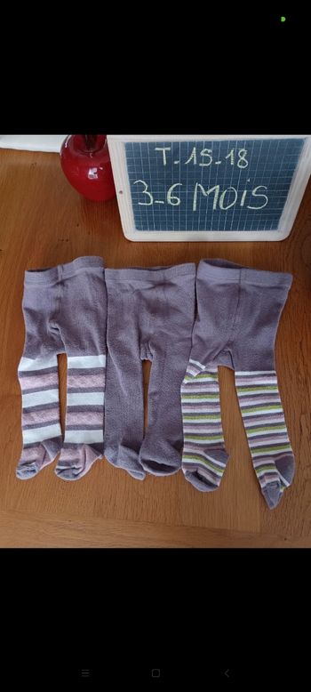 Lot de 3 paires de collants taille 3-6 mois en très bon état