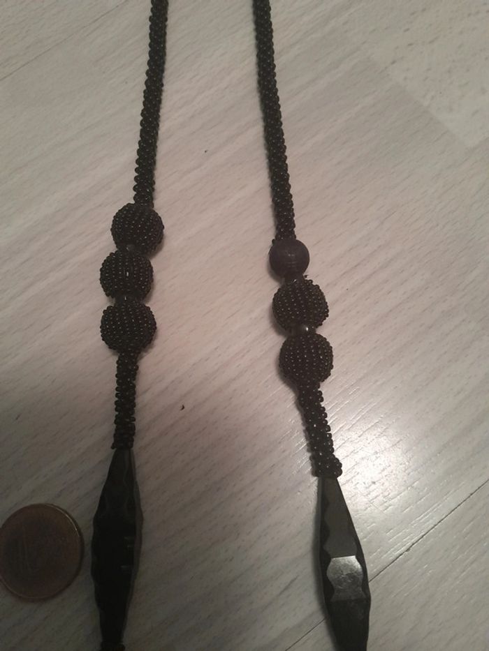 Magnifique sautoir ancien perles et jais - photo numéro 4