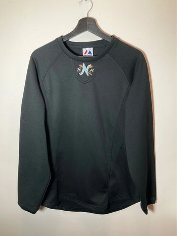 Sweat long à col rond pour homme Majestic noir taille M 186