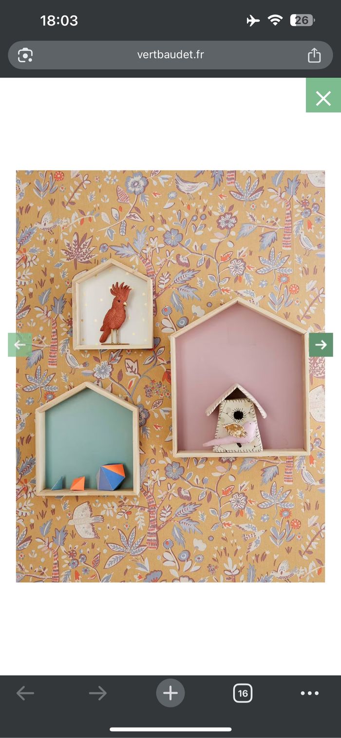 Vertbaudet - Lot de 3 étagères maison bois rose Neuf - photo numéro 7