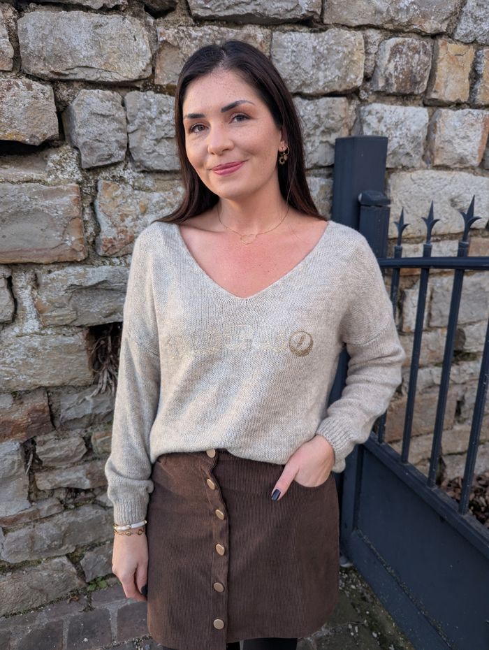 Pull oversize Retro beige/or
Taille unique - photo numéro 2