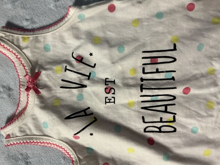 combishort débardeur blanc et multicolore pressions entre les jambes inscription devant 1 mois kiabi - photo numéro 5