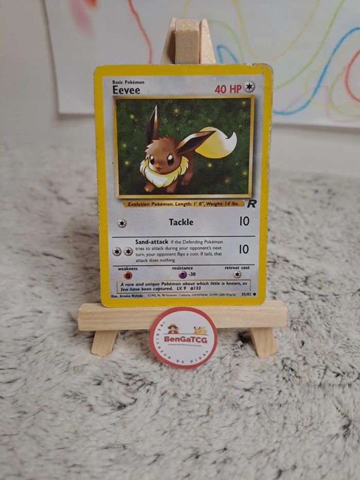 Pokemon card game Eevee 55/82 base set Team Rocket ed2 wizards 🇬🇧