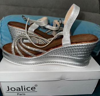 Sandale à talons compensées argenté taille 39
