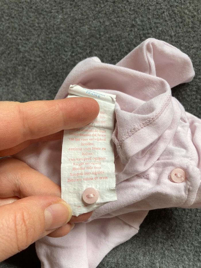 Polo rose ML coton bio 3 mois Obaibi - photo numéro 5