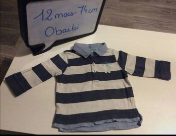 Polo Obaïbi bleu et blanc