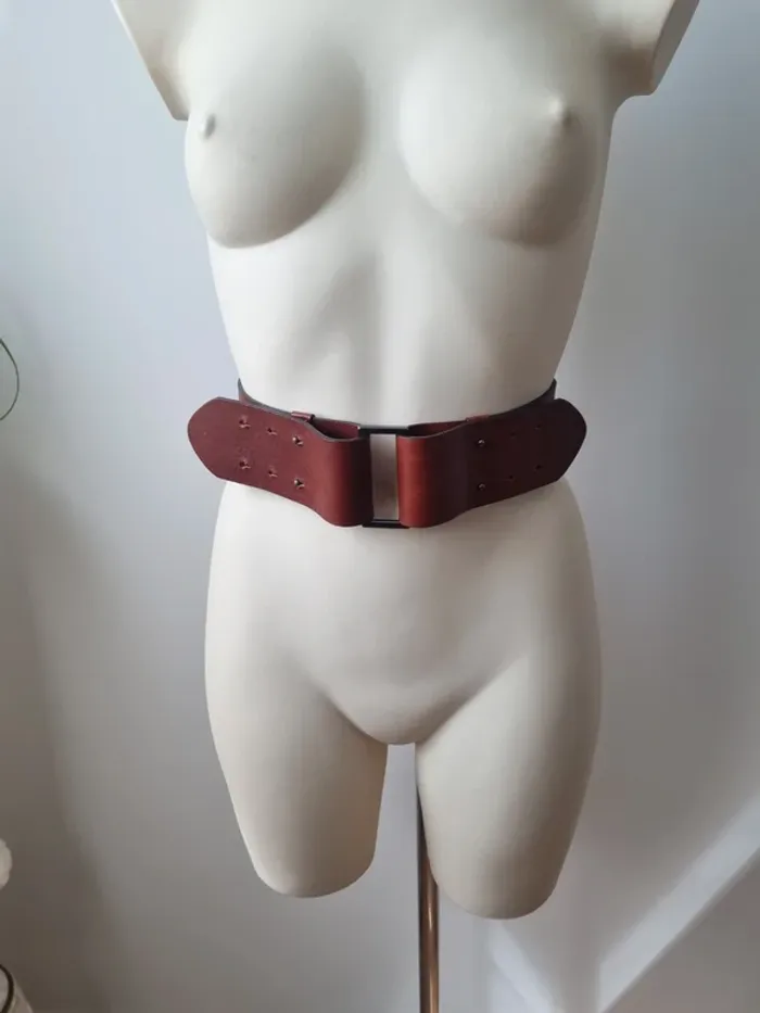 Ceinture en cuir marron neuve Caroll - photo numéro 12