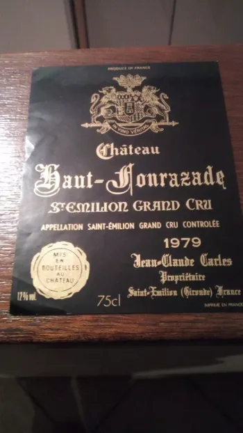 étiquette de vin château haut fonrazade saint Émilion grand cru 1979 neuve -