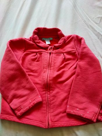 Gilet rose zippé obaibi 18-24mois