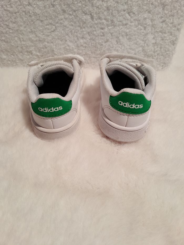 : Baskets Bébé Adidas Advantage 2.0 I - Scratch - Blanc/Vert - T. 20 - photo numéro 6