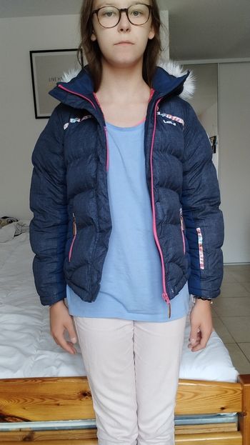Manteau doudoune hiver bleu marine pour fille