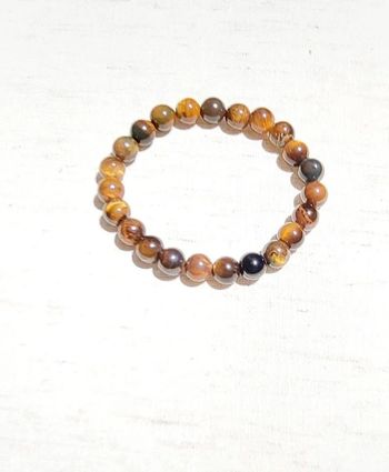 Bracelet en pierres naturelles œil de tigre – tons marron doré