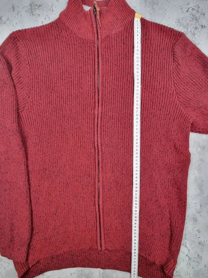 Veste zippée Tommy Hilfiger bordeaux chiné – Taille XL Hommes (mesures en photos) - photo numéro 9