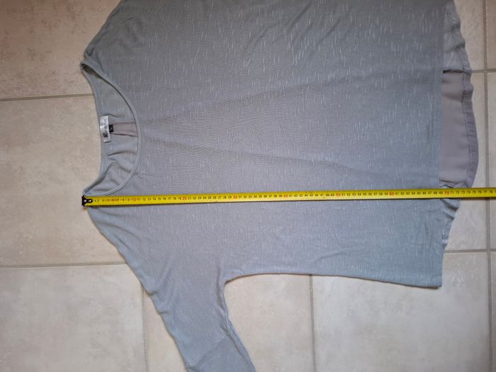Tee-shirt long gris argenté manches 3/4, K Woman, Taille XL - photo numéro 5