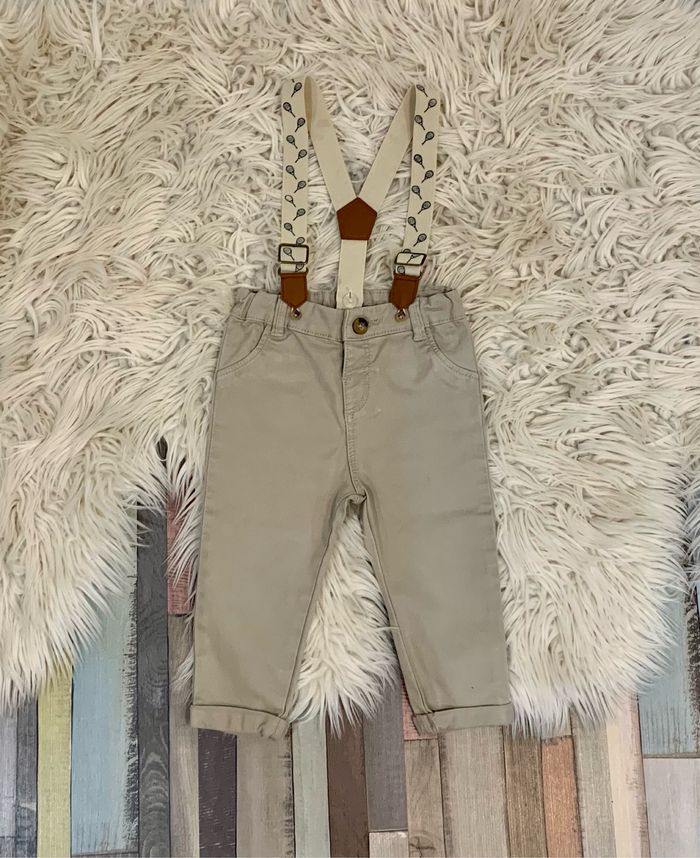 Jeans beige à bretelles - photo numéro 2