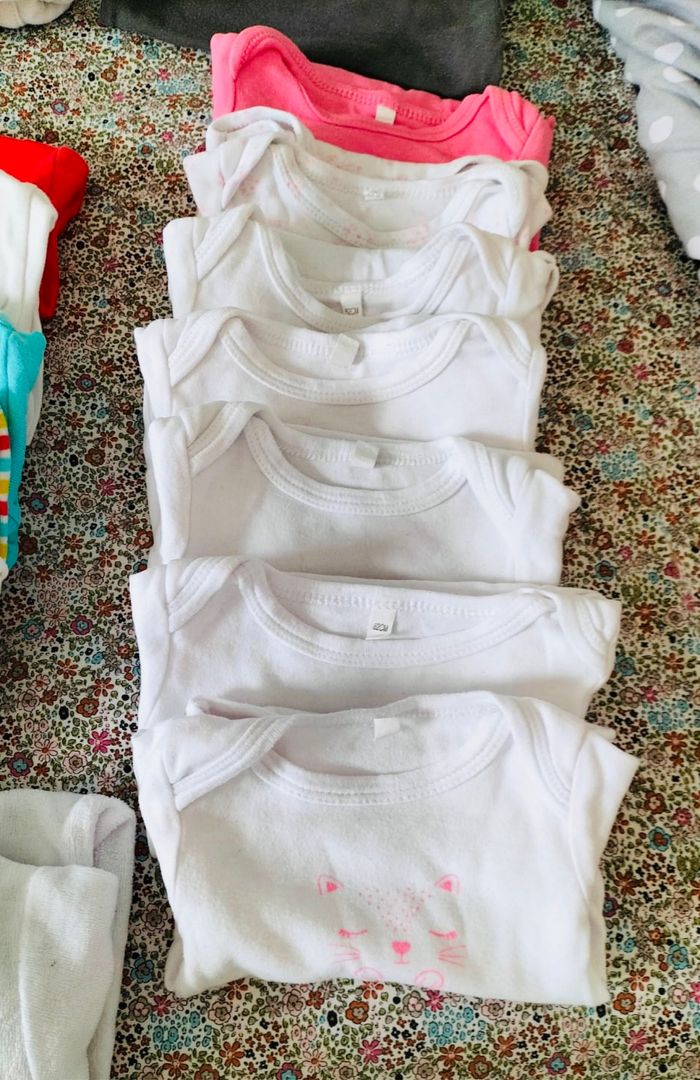 Lot de 7 Bodies manches courtes - fille (3 mois)
