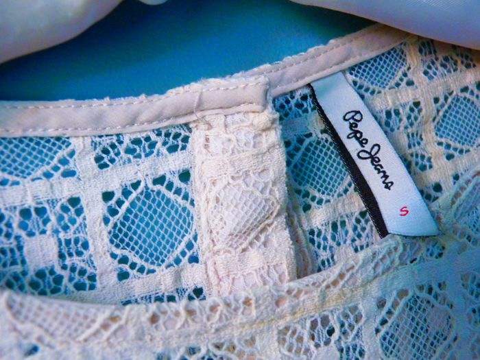 Pull femme pepe jeans S 36 maille ajourée dentelle beige feminin TBE - photo numéro 4