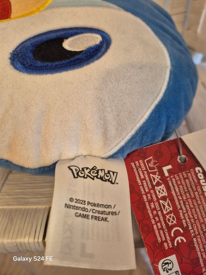 🐧 Coussin Peluche Tiplouf (Piplup) - Pokémon Officiel 🌊 - photo numéro 6