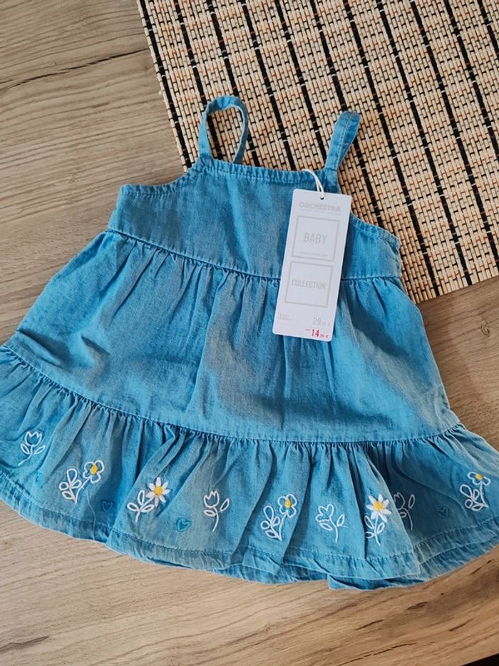 Robe bleu jean fille 3 mois - photo numéro 3